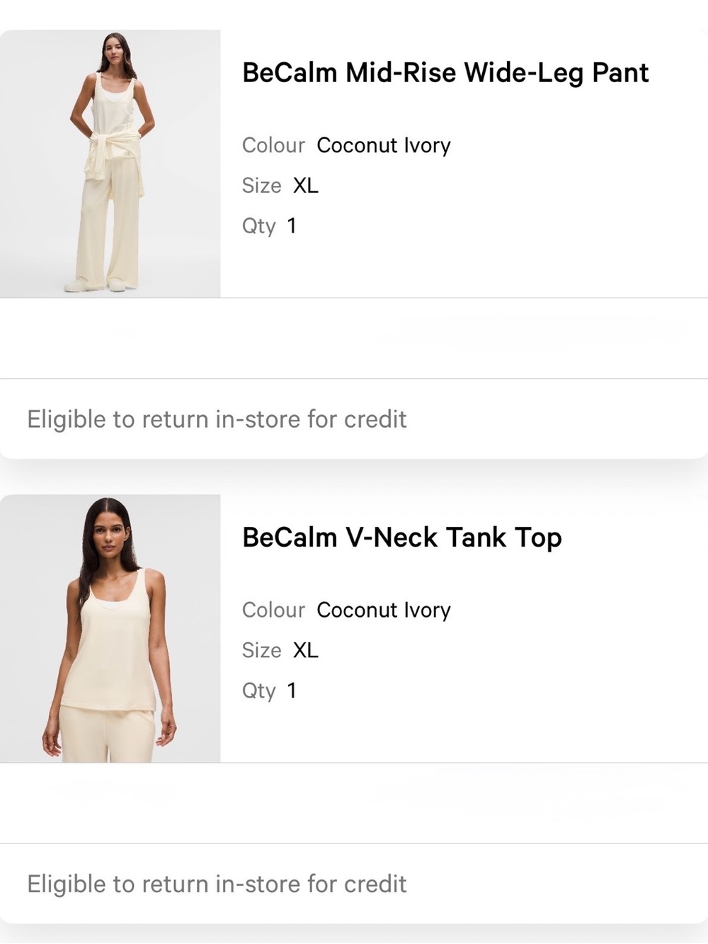 LULULEMON BE CALM MID RISE WIDE LEG PANT IN COCONUT IVORY - Picture 9 of 9